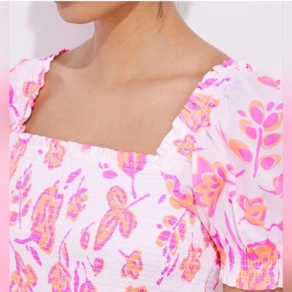 Vineyard Vines Pink and Orange Floral Blouse - Picture 3 of 9